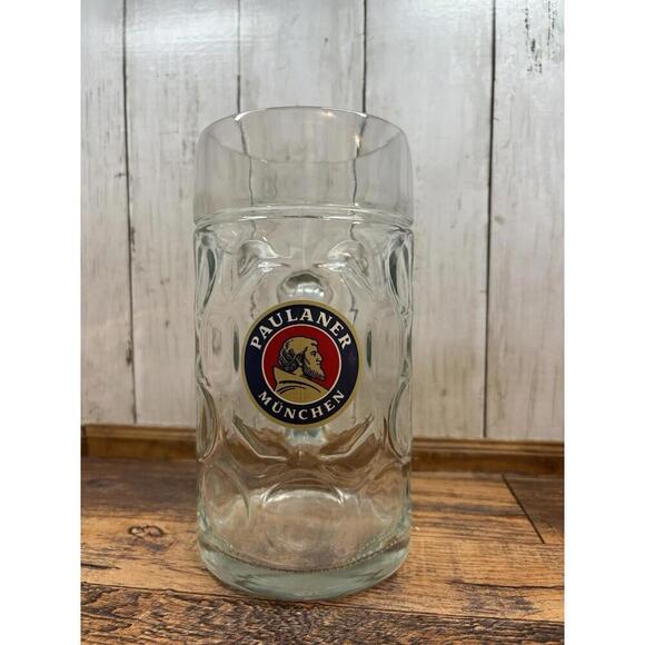 Other - PAULANER MUNCHEN  1 Liter Dimpled German Munich Beer Stein Glass Mug Oktoberfest
